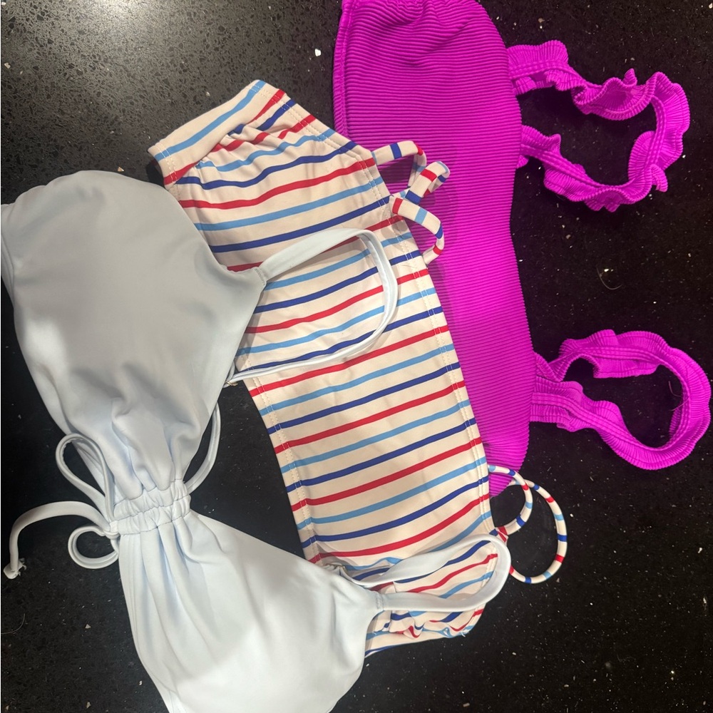 Colorful Striped And Solid Bikini Bundle - image 1